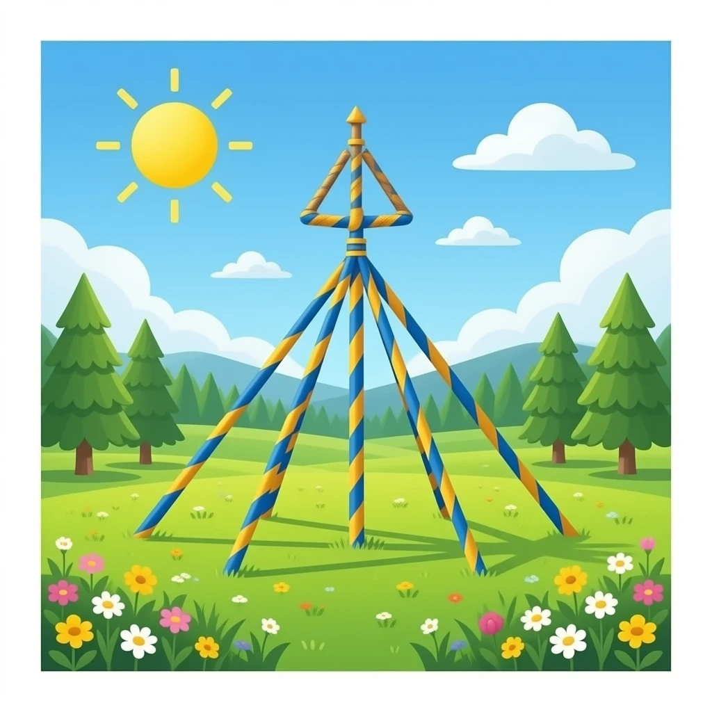 swedish maypole for midsummer emoji