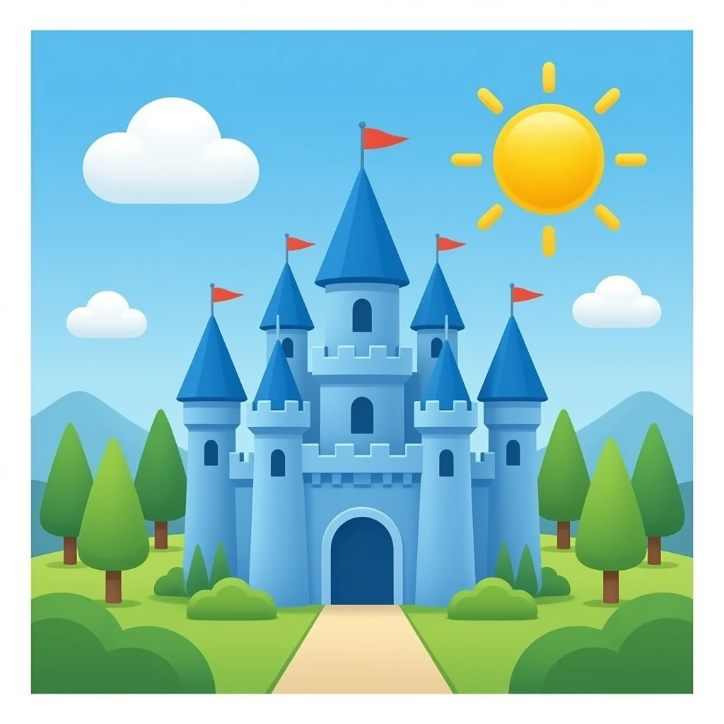 blue castle emoji