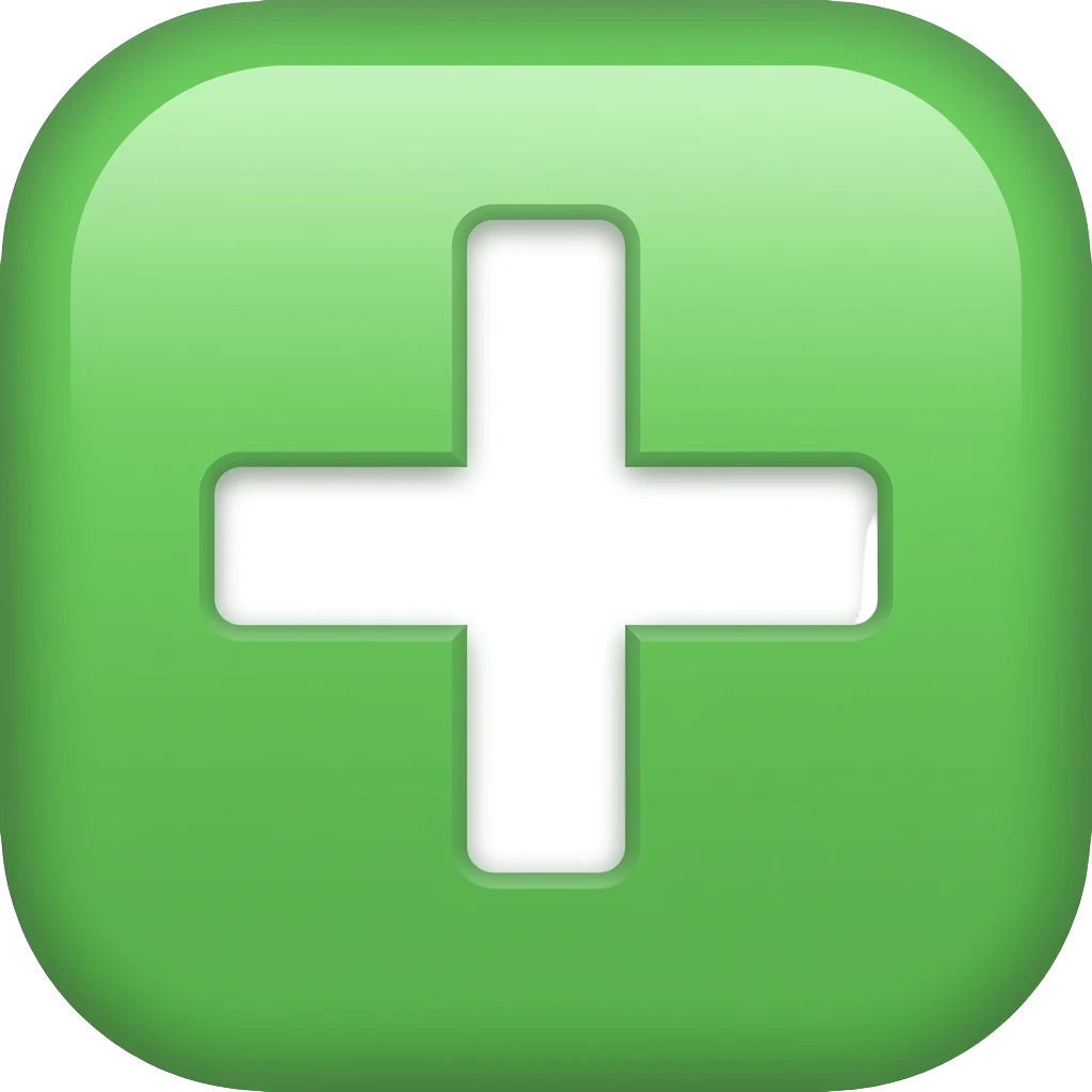 Green plus sign emoji