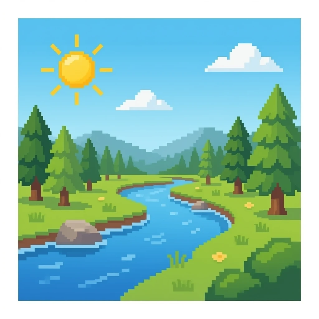 pixeled river emoji