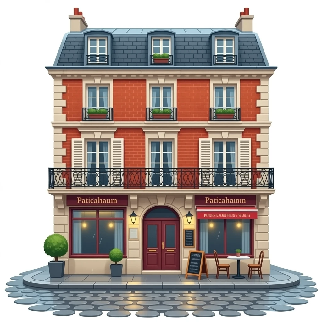 Hyper realistic Typical Haustmann hotel in paris emoji | AI Emoji Generator