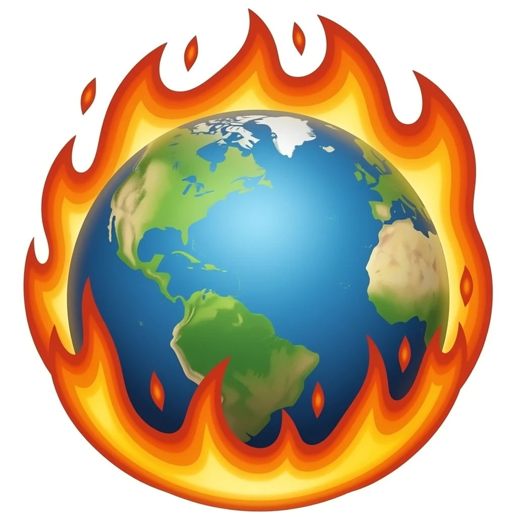 burning planet earth emoji