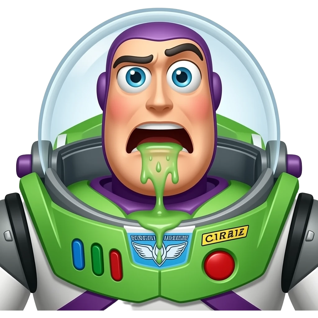vomiting, diarrhea, epidemic: Buzz Lightyear emoji