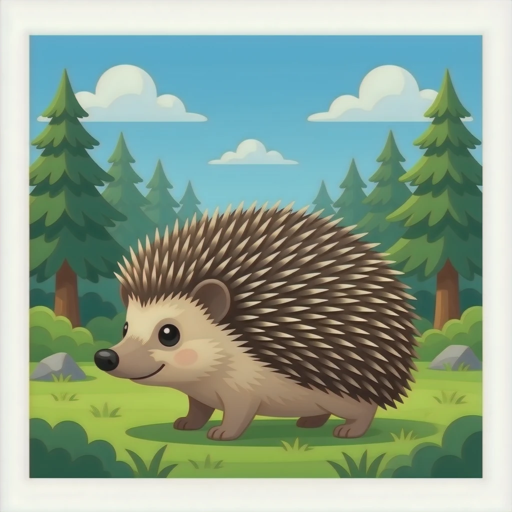 Hedgehog and forest emoji