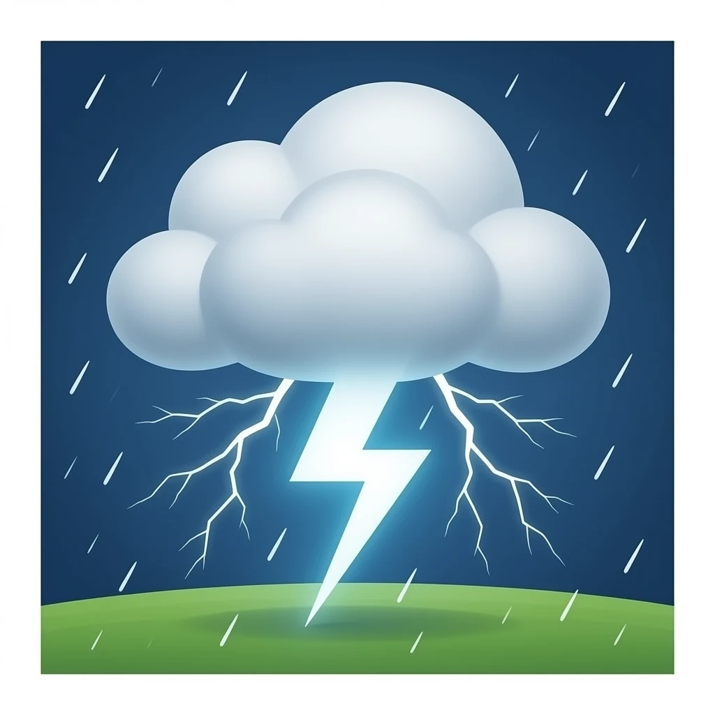 cloud with lightning emoji
