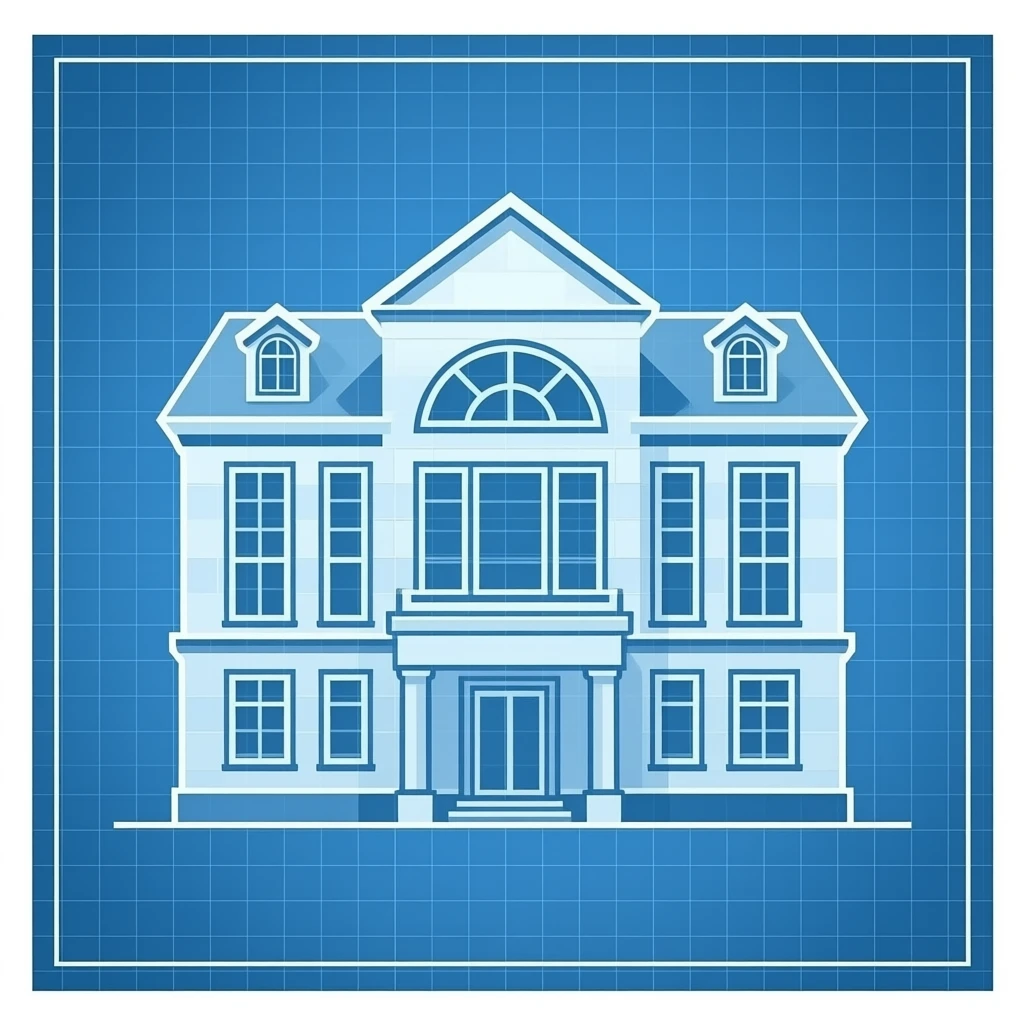 blueprint of a building on a blueprint papaer emoji