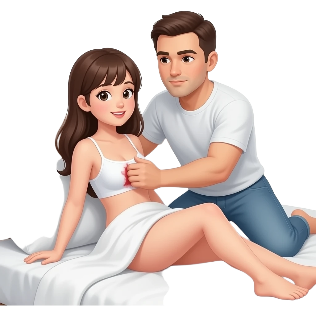 naked girl get fucked by a men in bed emoji