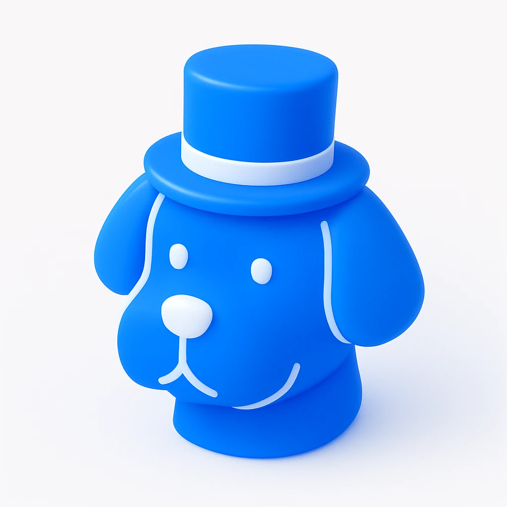 dog with tophat emoji