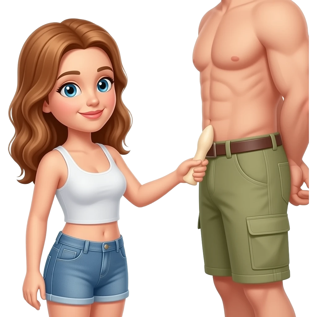 Woman putting a dildo in the ass of a man emoji