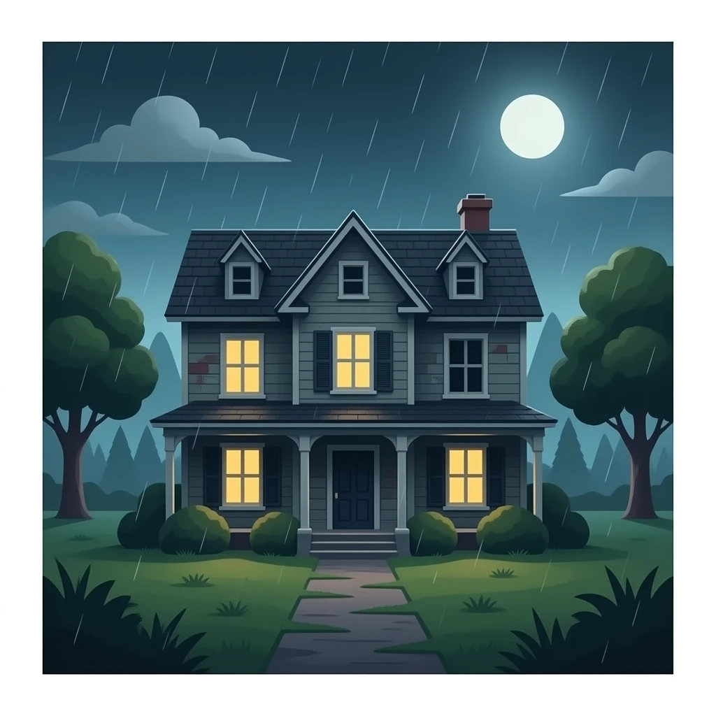 gloomy abandoned house emoji