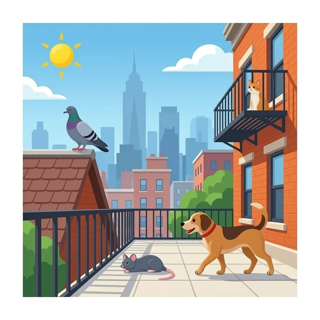🏙️🕊️🐀🐈🐕 emoji