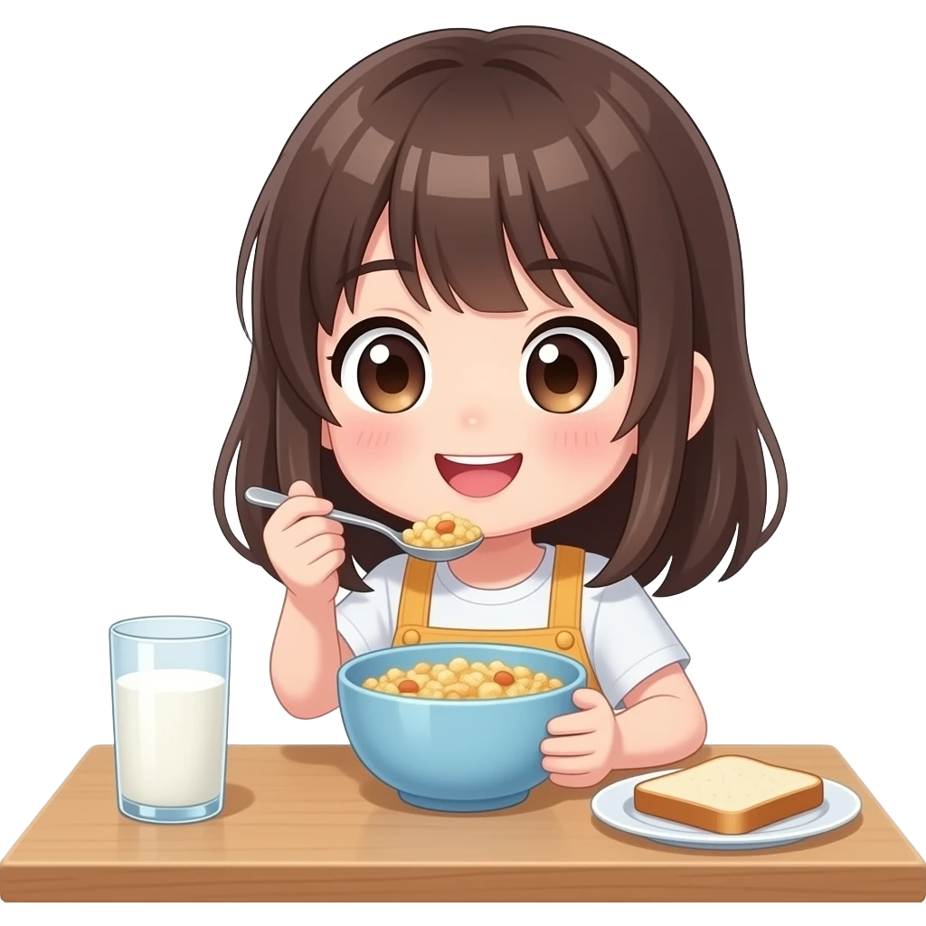 chibi anime girl eat breakfast emoji | AI Emoji Generator