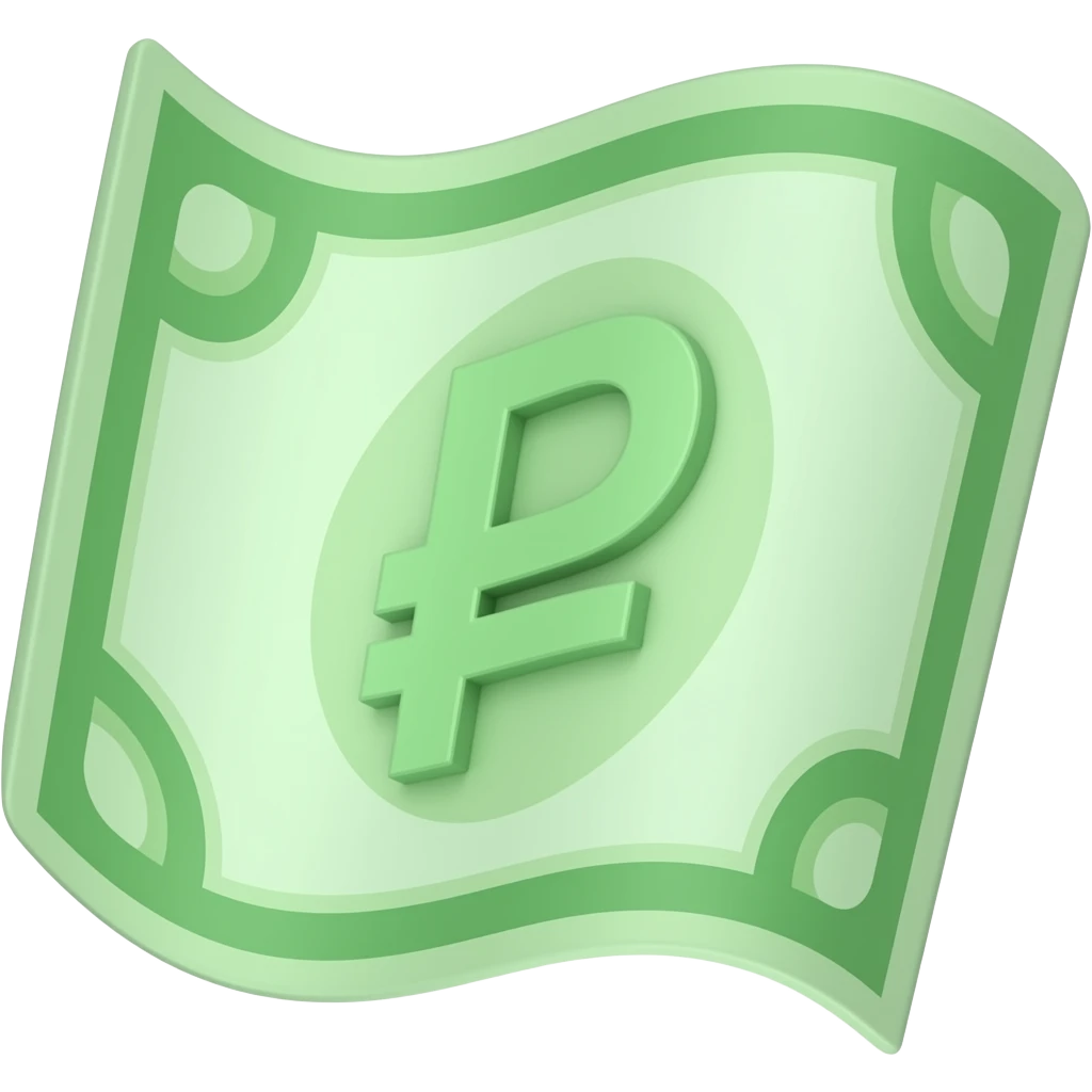 green rubles wavy smooth banknote emoji 3d perspective emoji