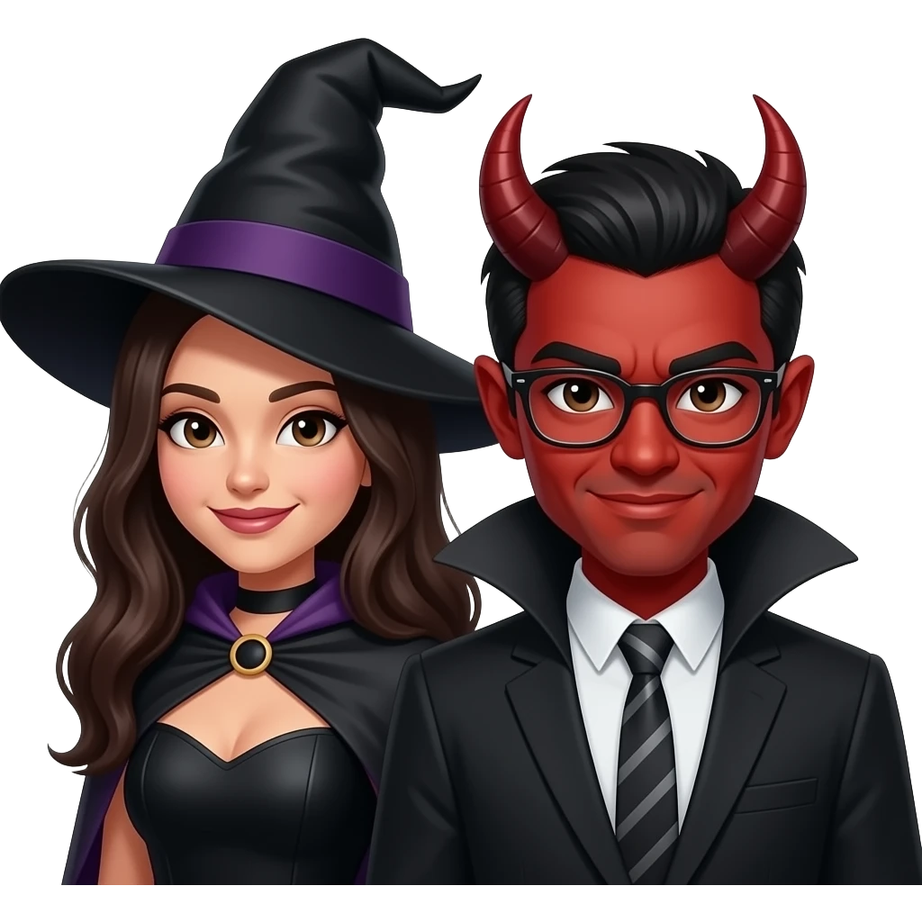 Witch and Devil dark duo emoji