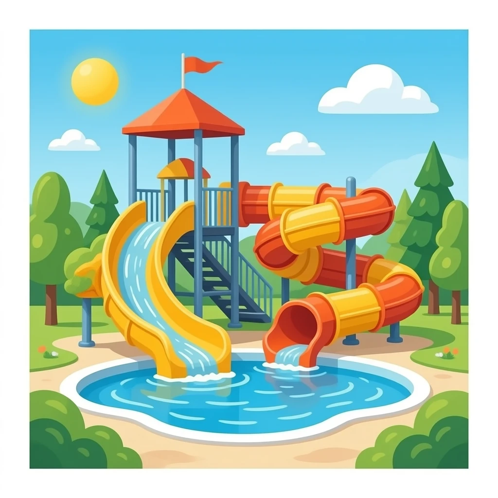 water park with big slides emoji