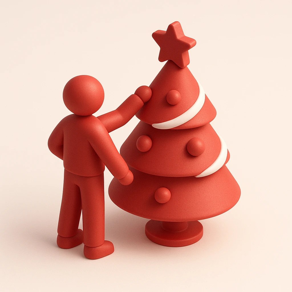 people decorating a Christmas tree emoji