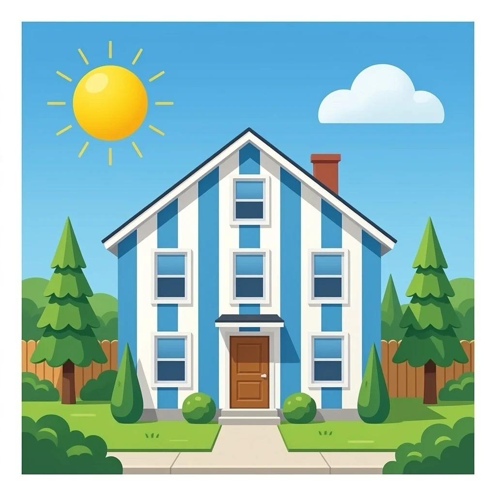 striped house emoji