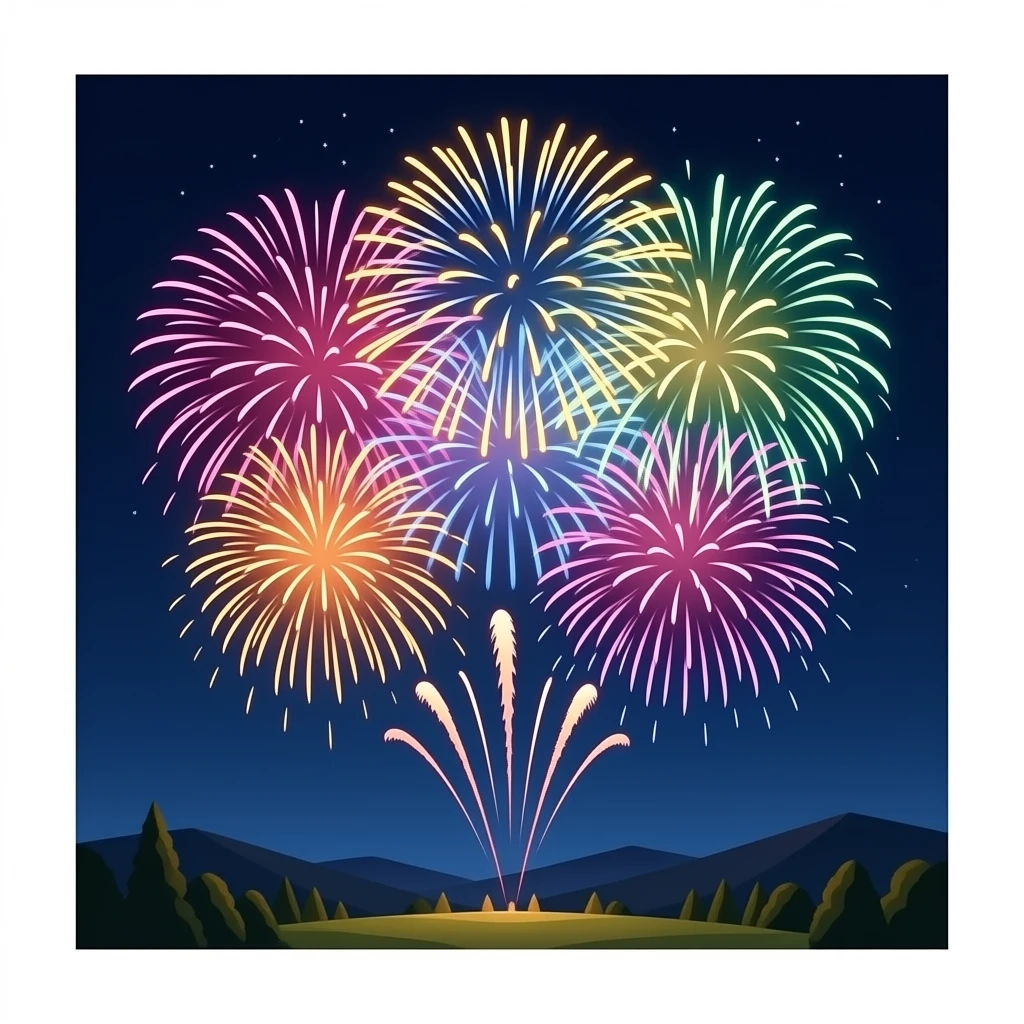 Happy new year fireworks emoji