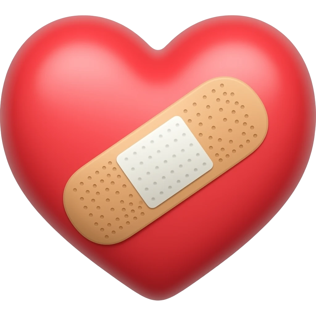 Corazón con tirita emoji