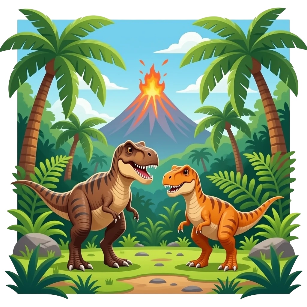 Joey the T. rex and Skyler the T. rex emoji