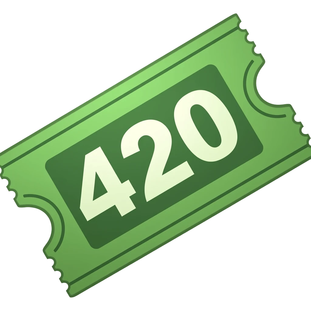 green ticket 420 emoji