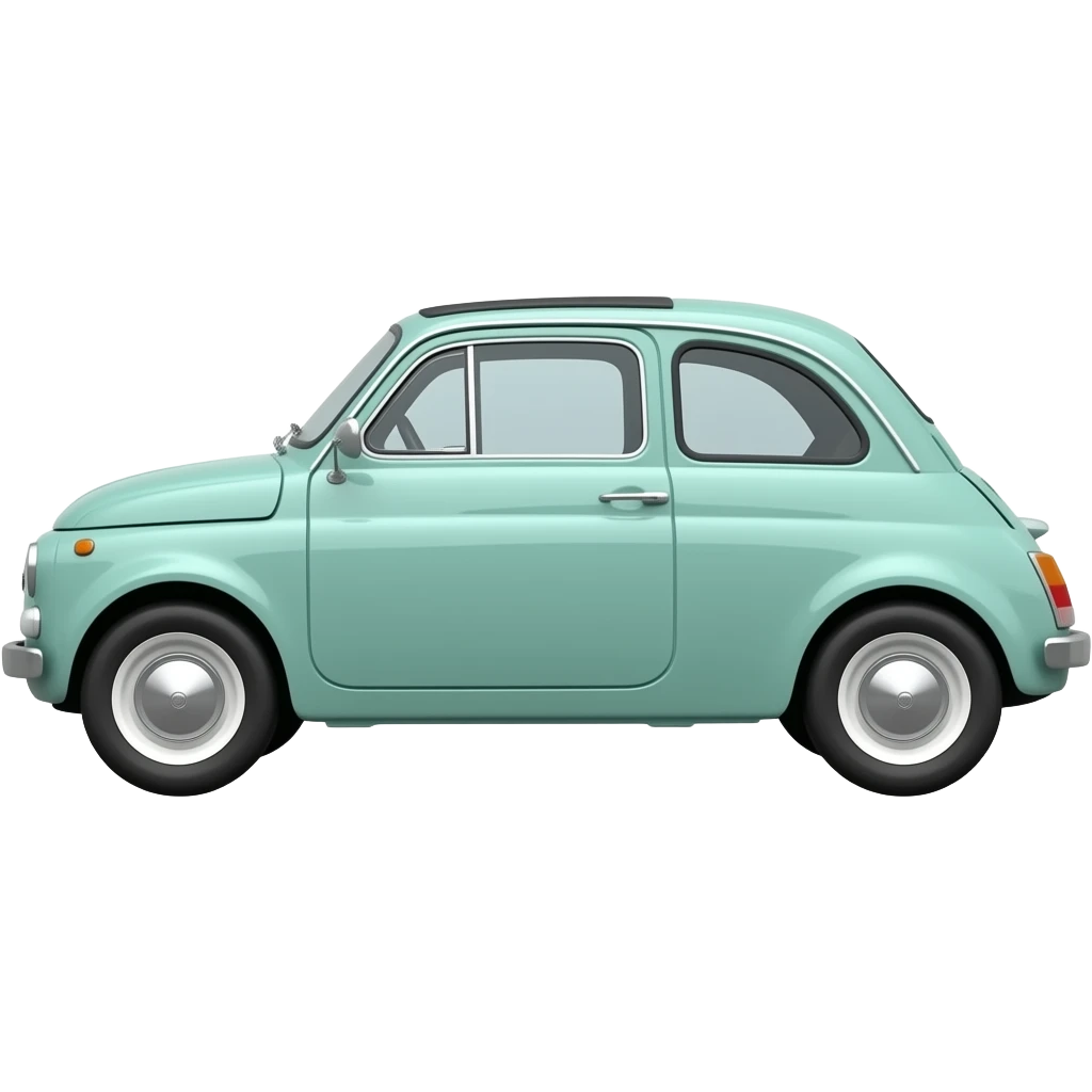 mint green fiat 500 twinair vintage white wheel covers vintage white mirrors total side view emoji
