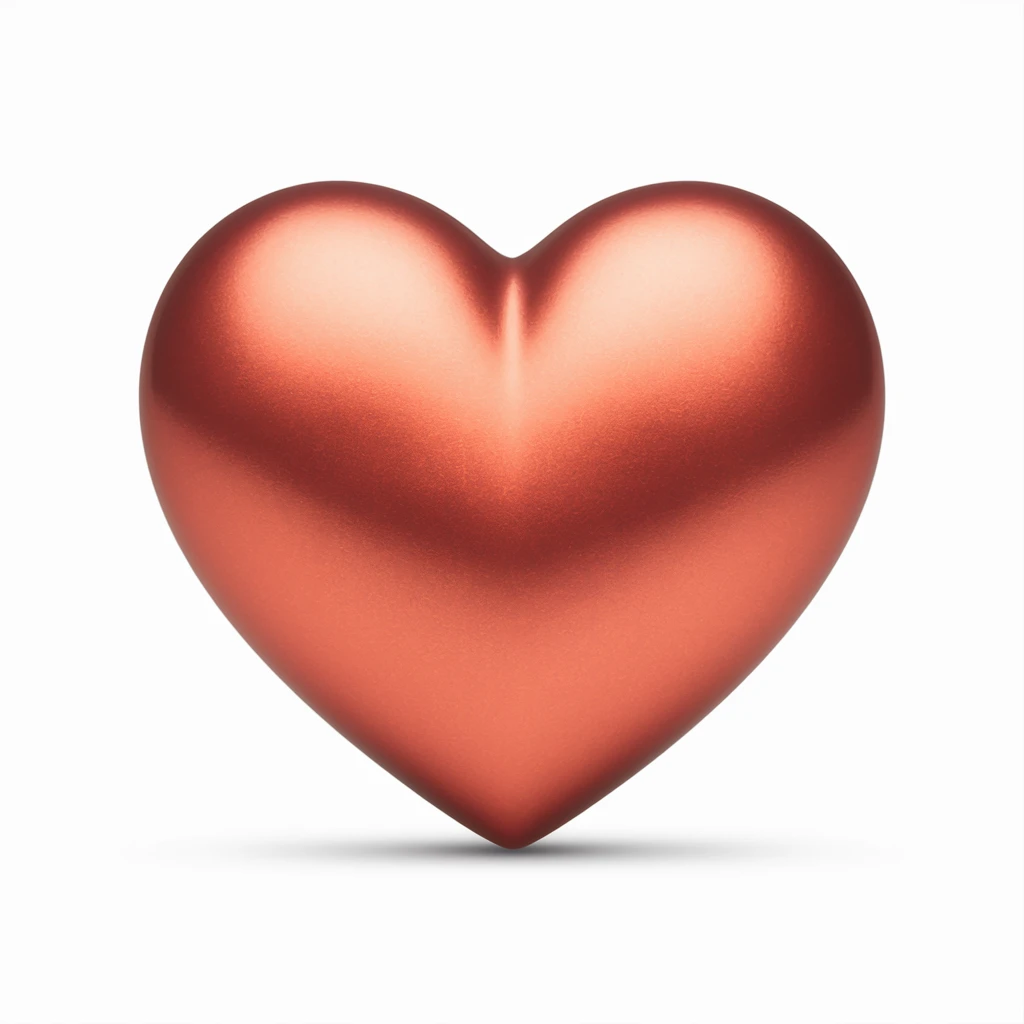 heart with a metallic orange finish emoji