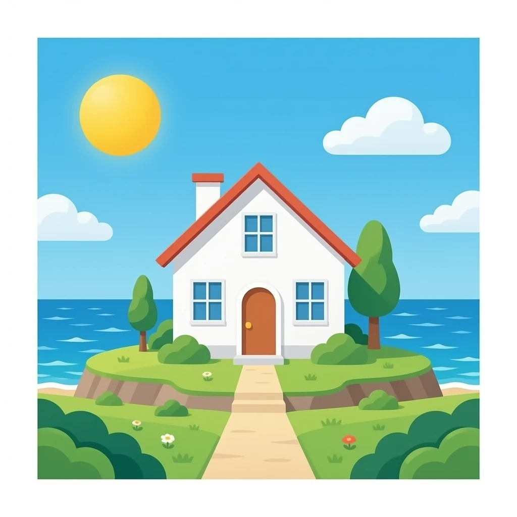 white house in the ocean emoji