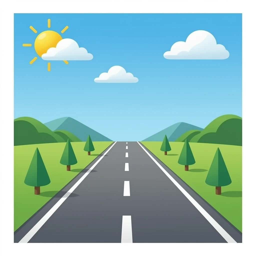 spatial path/road ahead of a tesla from above emoji