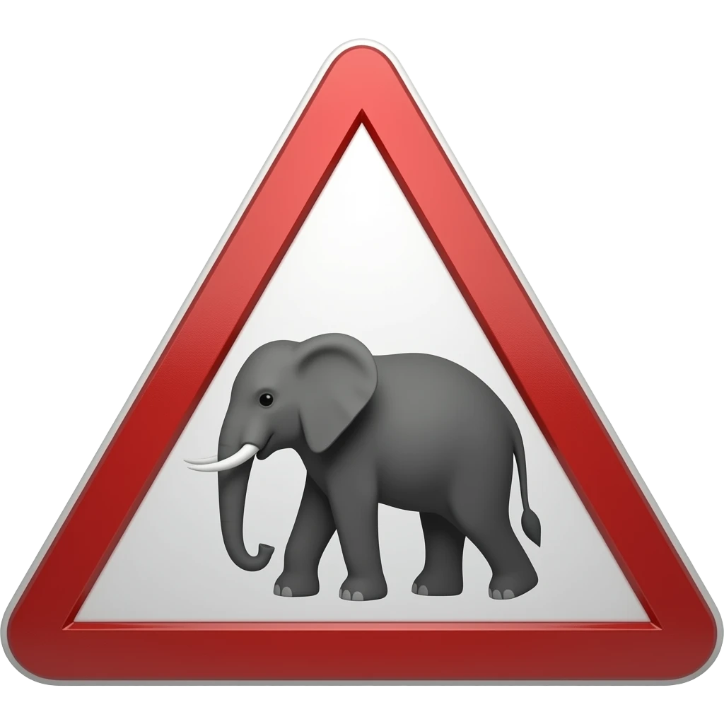 Crossing elephant sign emoji | AI Emoji Generator