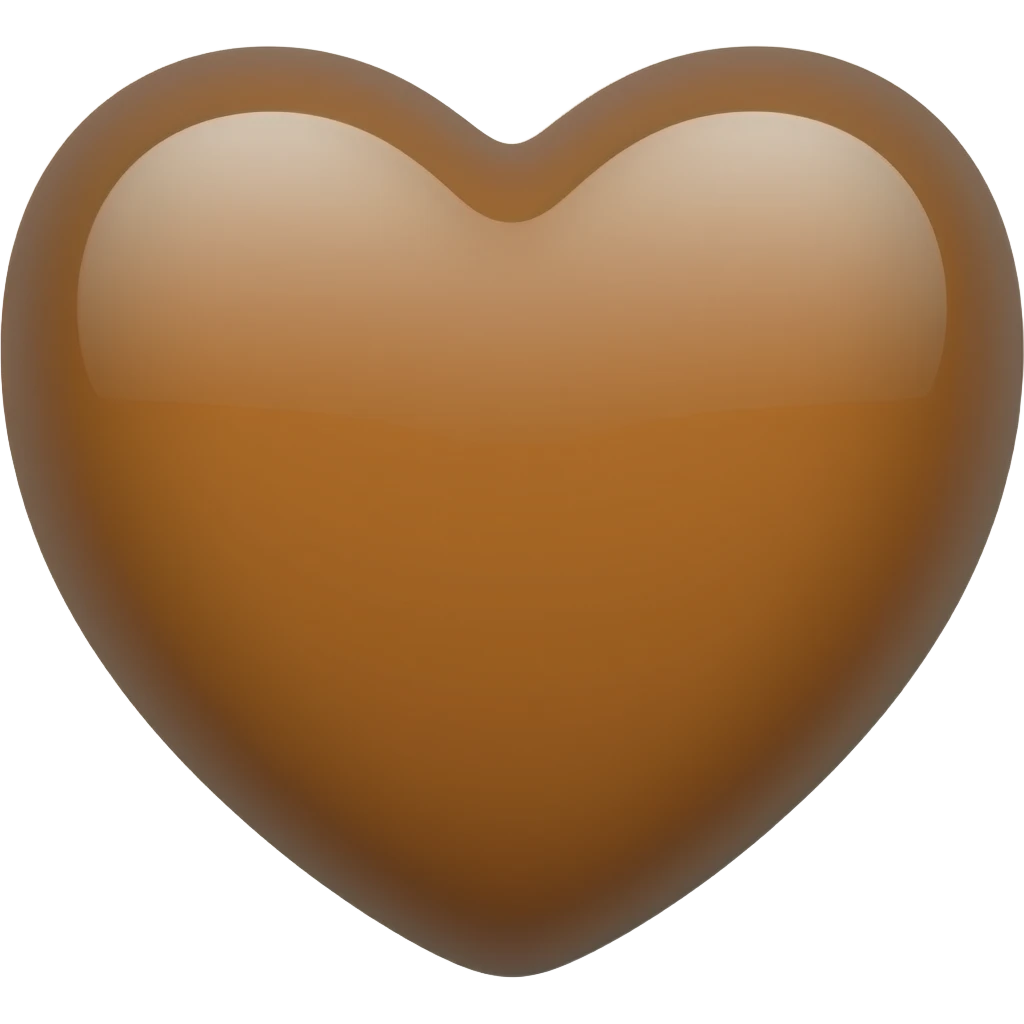 bubble heart brown emoji