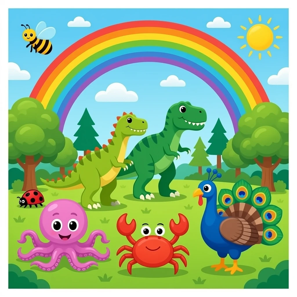 🦄🐝🦋🐞🦕🦖🐙🦑🦀🪼🦚🦃🌈 emoji