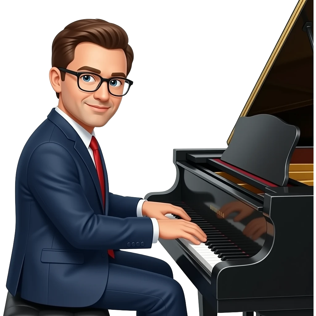 Polish man playing grand piano emoji