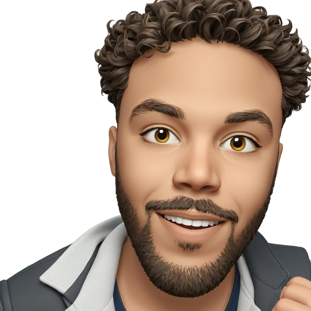 smiling boy portrait with beard emoji