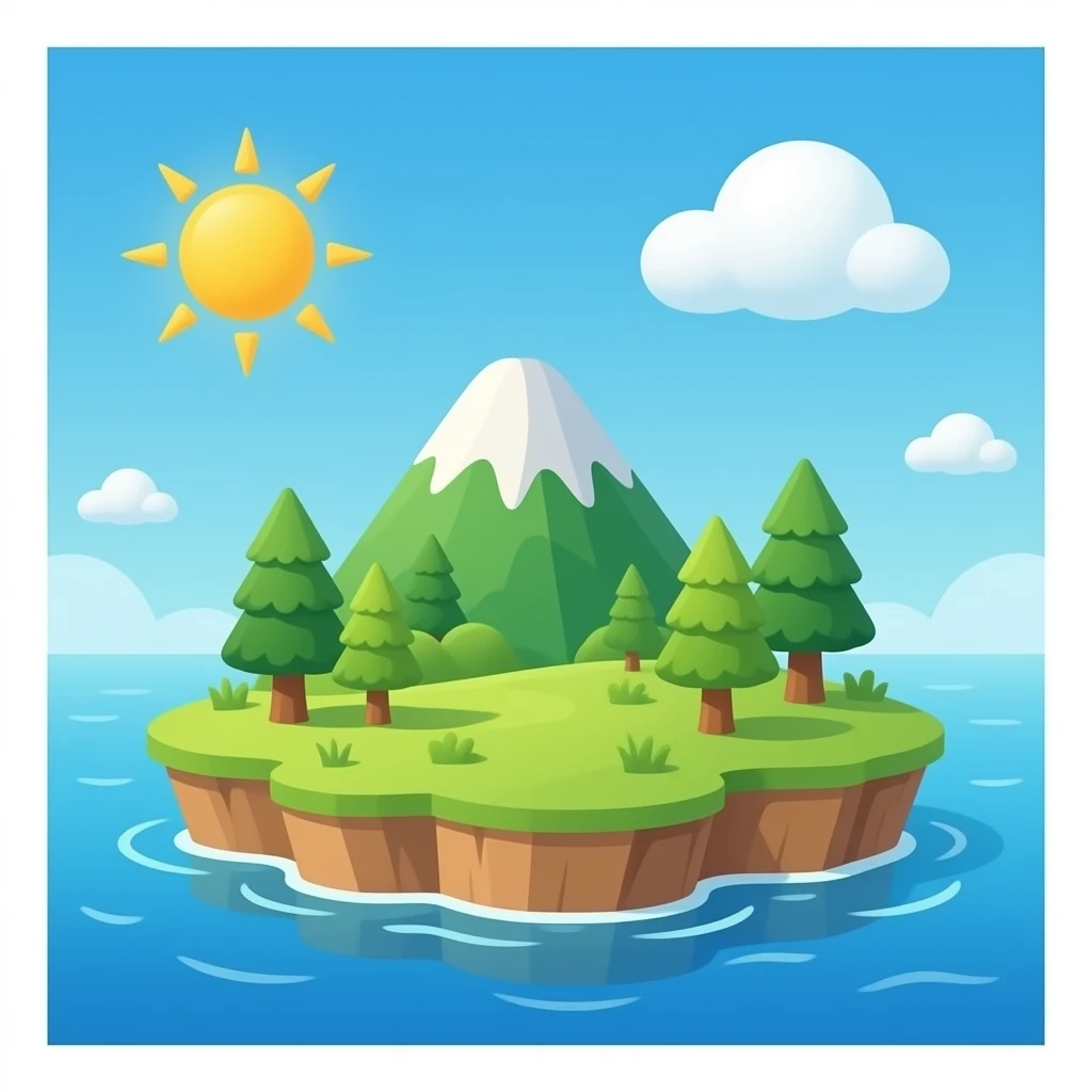 Lost island sun emoji