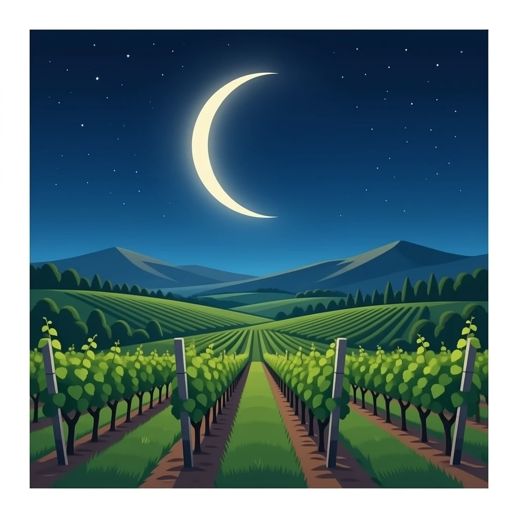eclipse nighttime in vineyard emoji