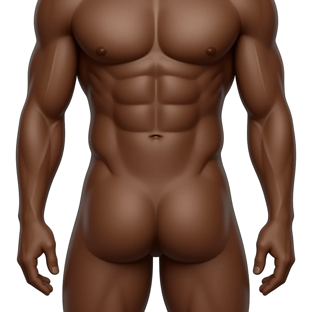 Naked black man with anus emoji