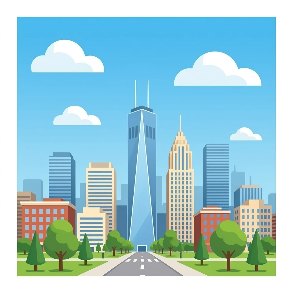 representa una ciudad con edificios pero sin rascacielos emoji