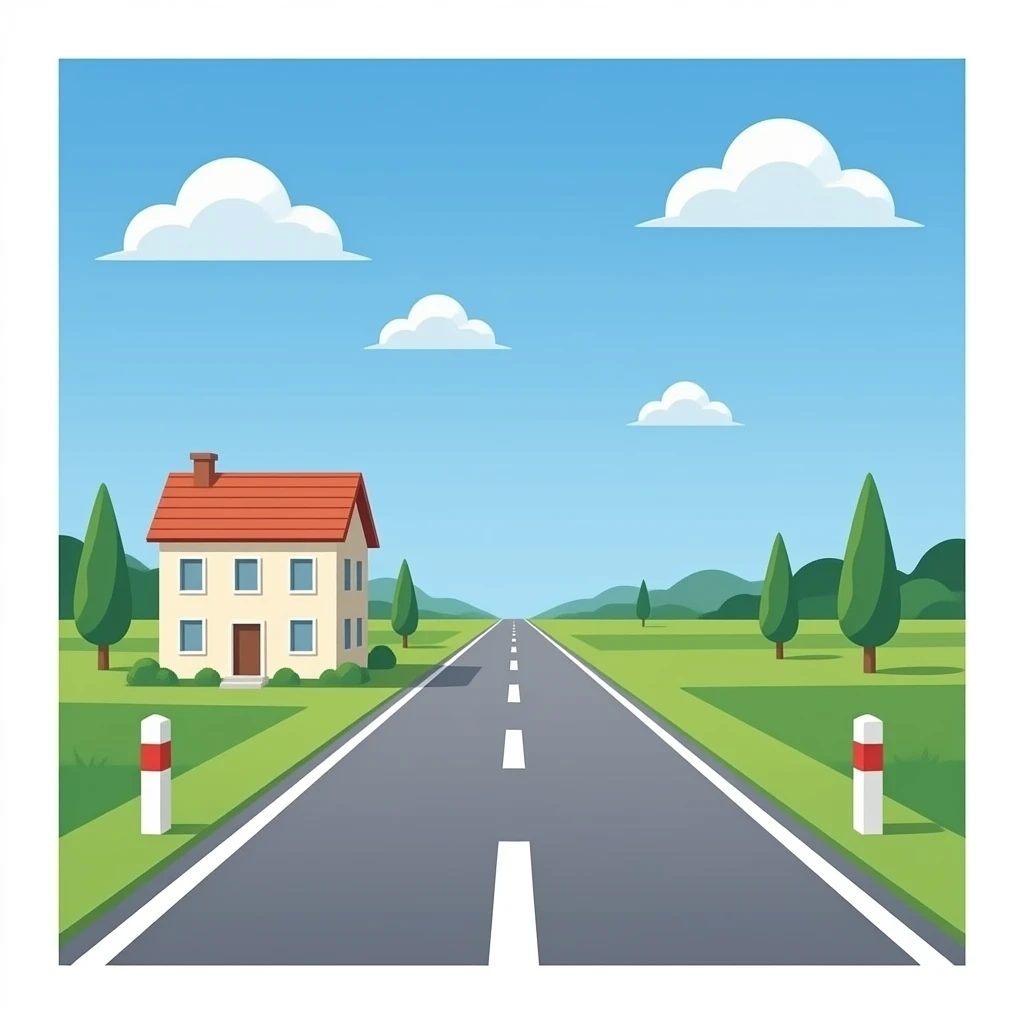 1 solo edificio y 1 carretera emoji