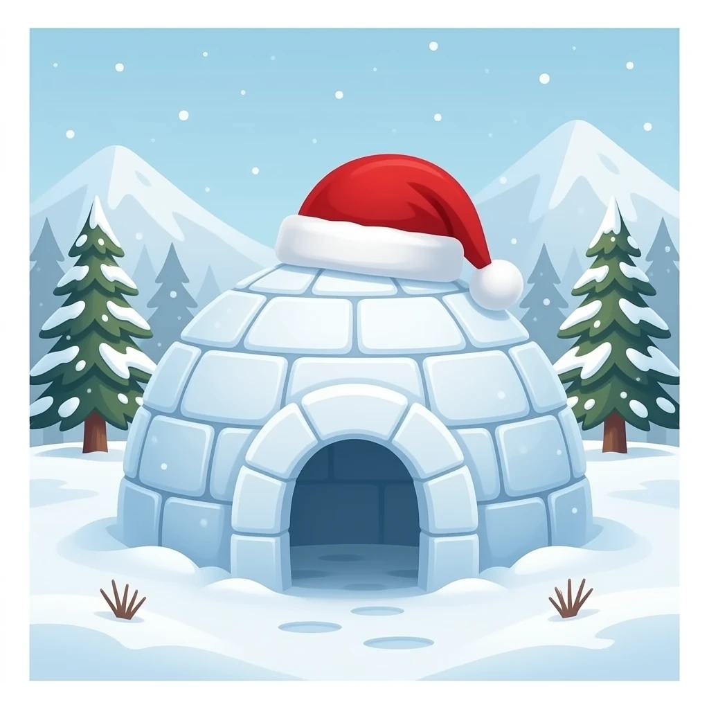 Igloo xmas santa hat emoji