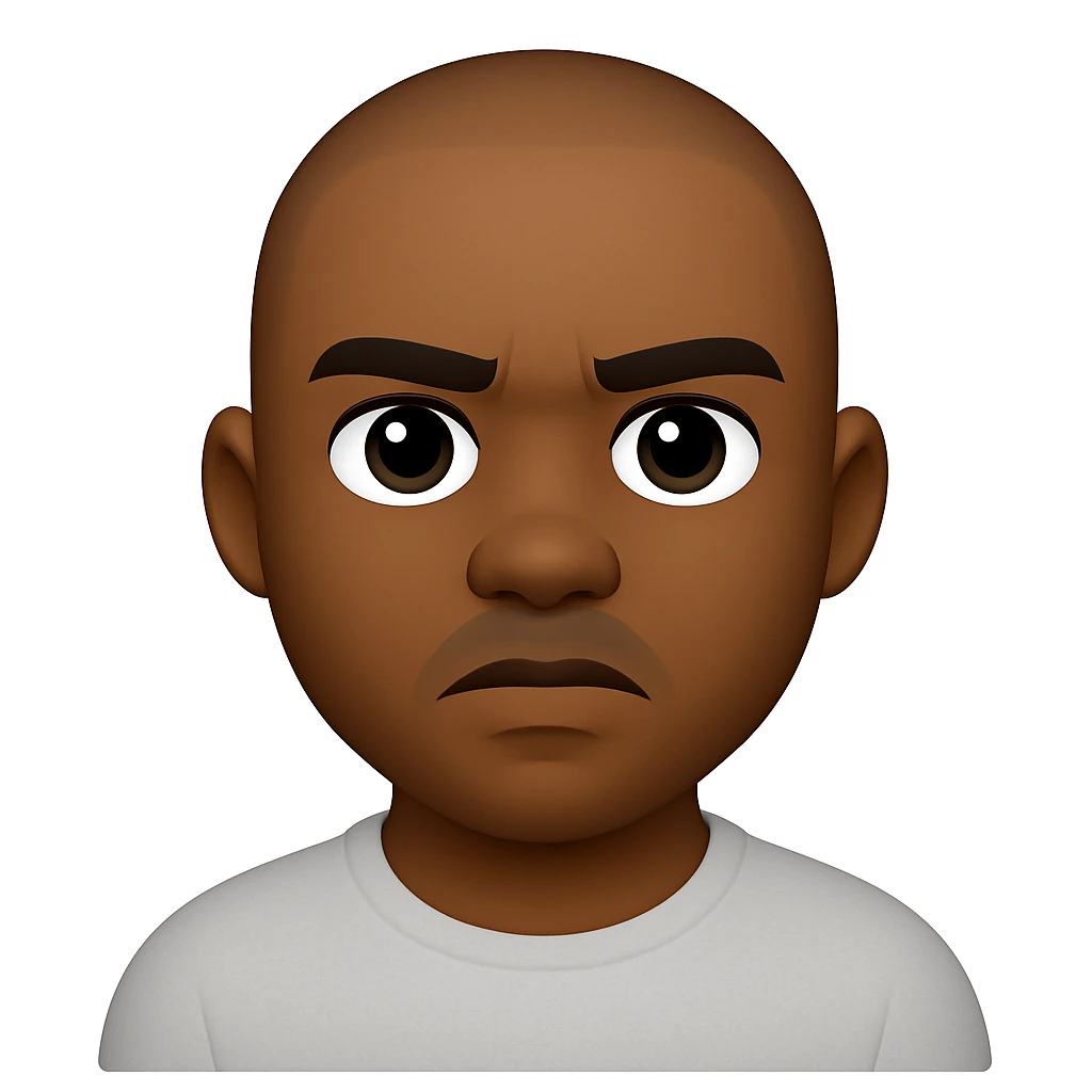 turn the second man in emoji style of the 1st image, match the facial features and clothes emoji