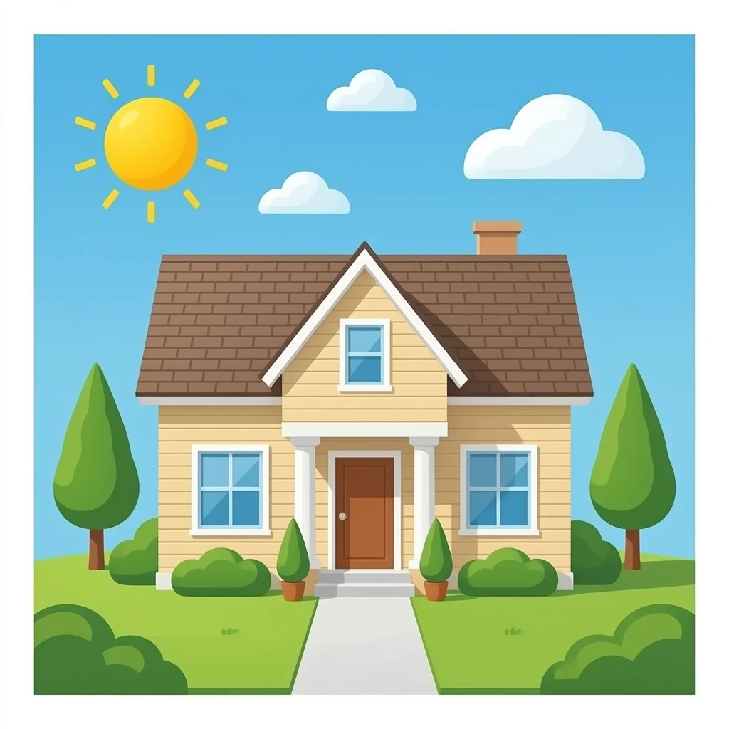 beige house without background emoji