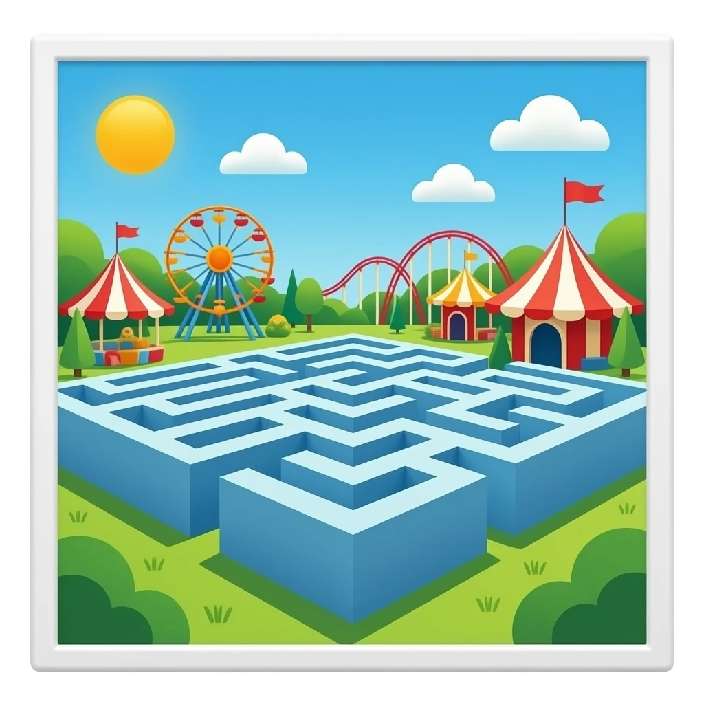 mirror maze in amusment park emoji