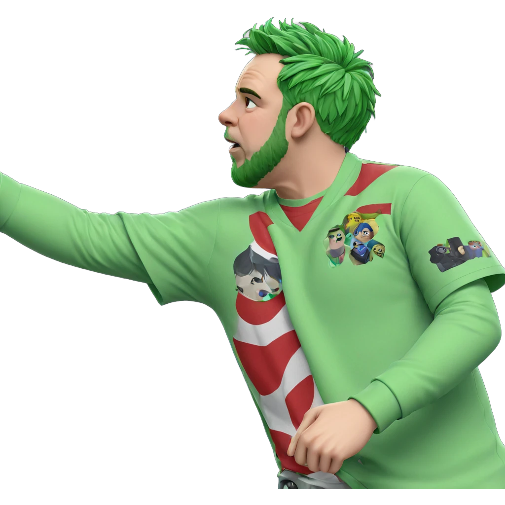 green haired boy meme emoji
