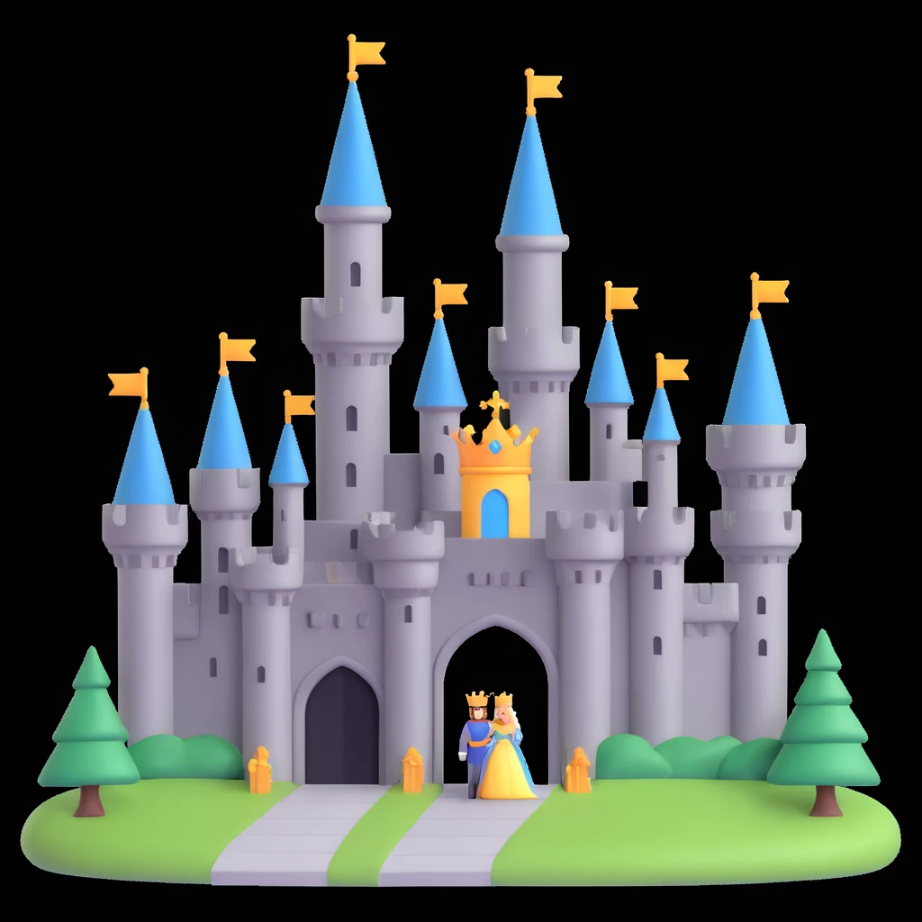 king and queen, castle background emoji
