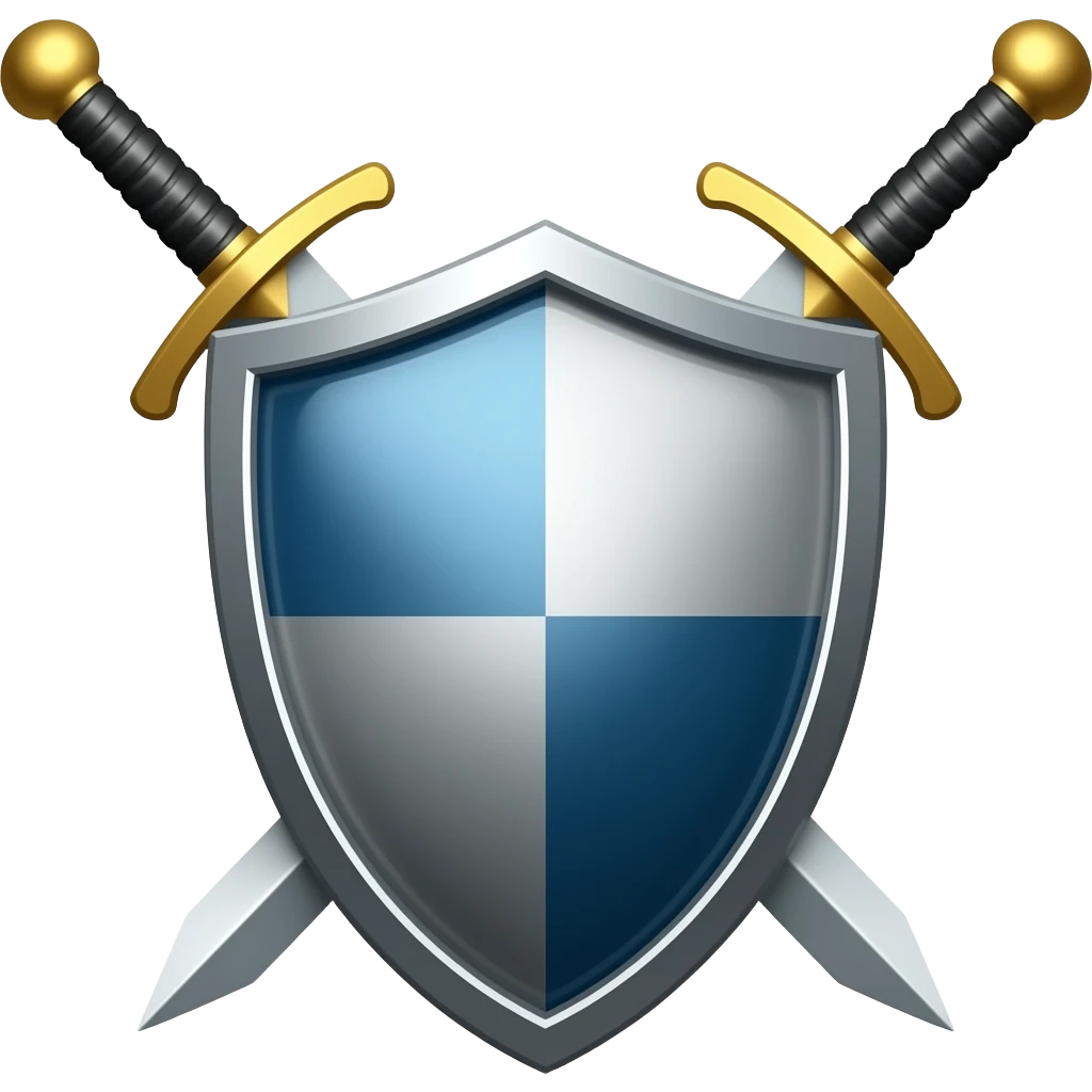 two swords behind a shield emoji