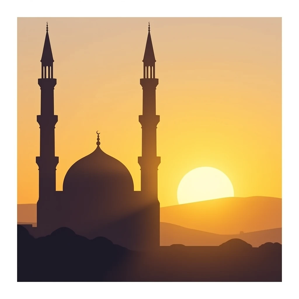 رحلة ظل مسجد  غروب الشمس emoji