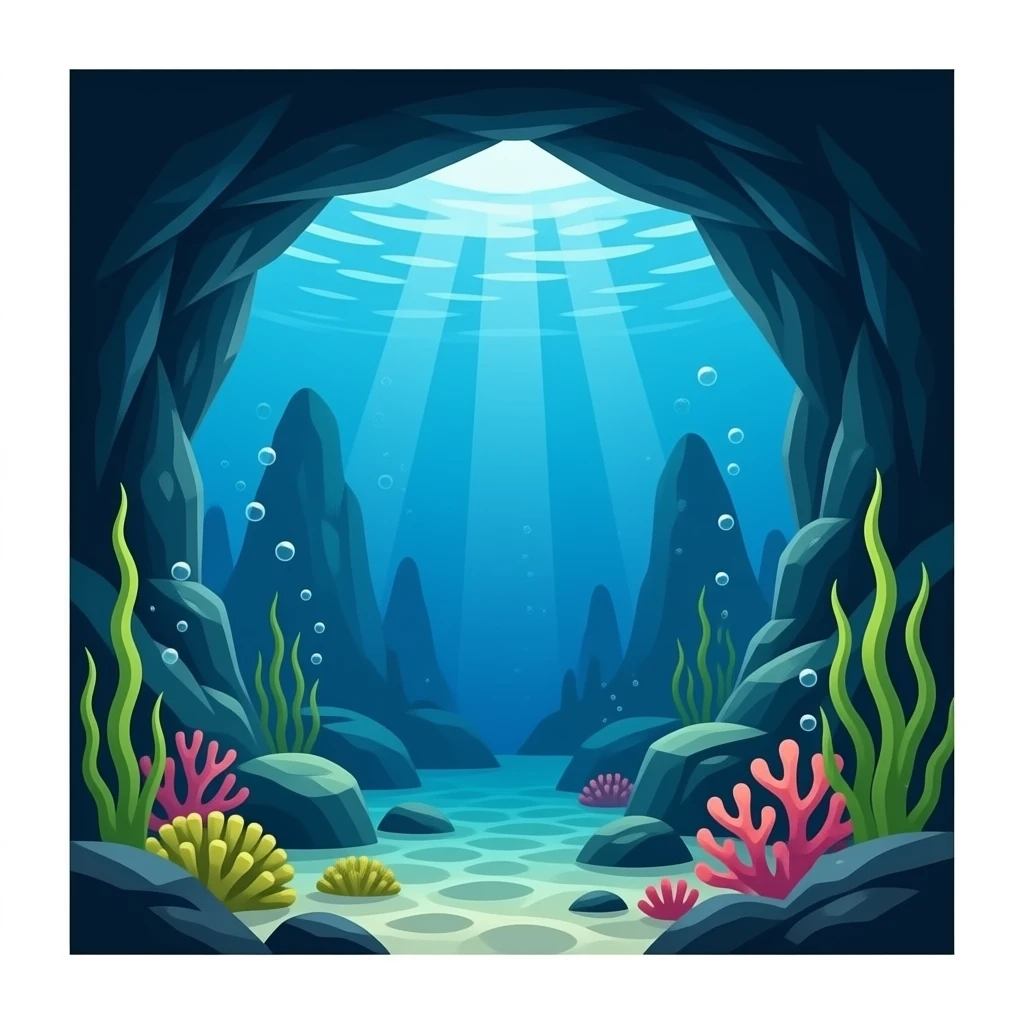 underwater cave realistic emoji