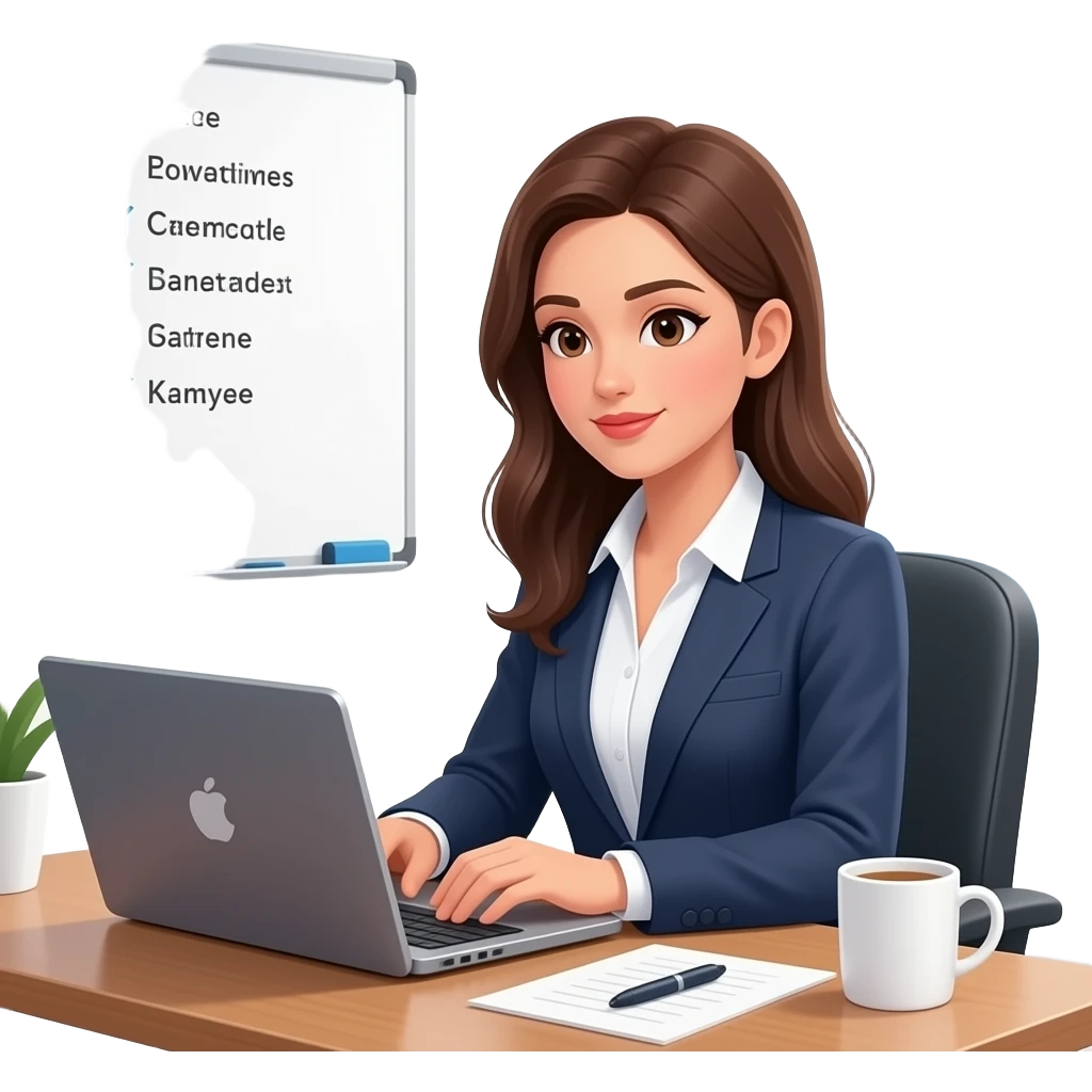 женщина работает настроение рабочее сочредаточенная emoji