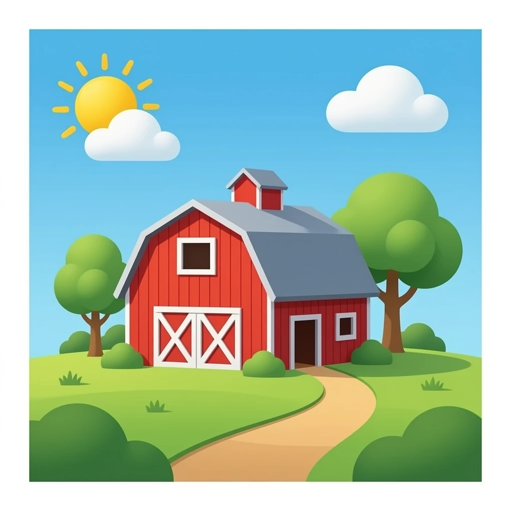 red barn emoji